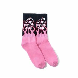 Anti social social club flame socks